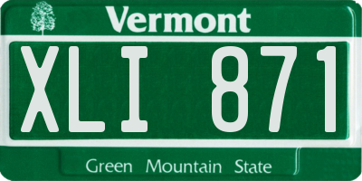 VT license plate XLI871