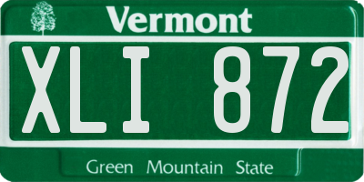 VT license plate XLI872