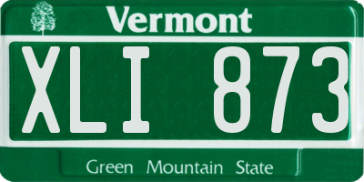 VT license plate XLI873