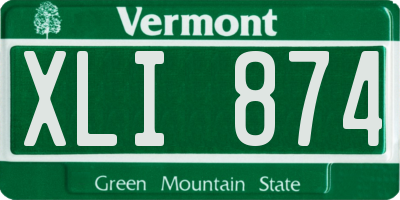 VT license plate XLI874