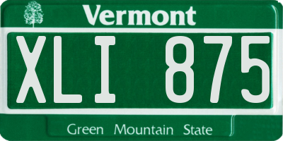 VT license plate XLI875