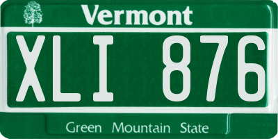 VT license plate XLI876