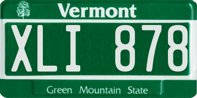 VT license plate XLI878