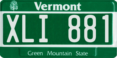 VT license plate XLI881