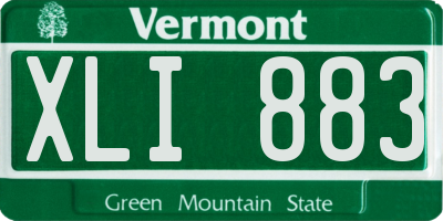 VT license plate XLI883
