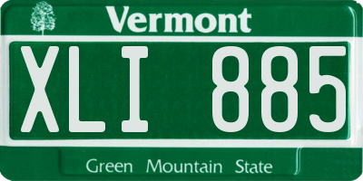 VT license plate XLI885