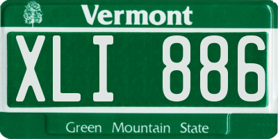 VT license plate XLI886