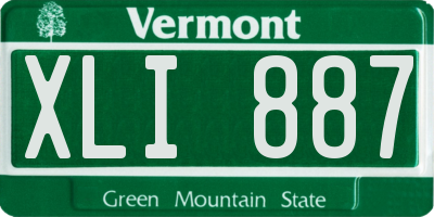 VT license plate XLI887