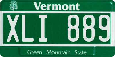 VT license plate XLI889