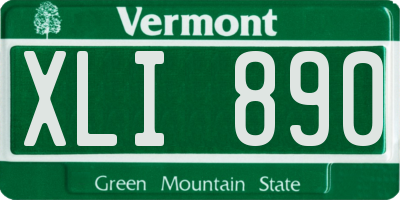 VT license plate XLI890