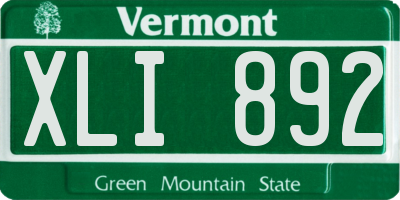 VT license plate XLI892