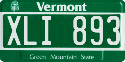 VT license plate XLI893