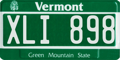 VT license plate XLI898