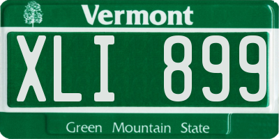 VT license plate XLI899