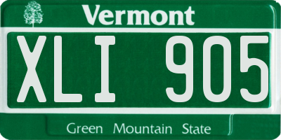VT license plate XLI905