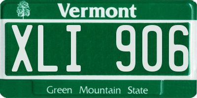 VT license plate XLI906