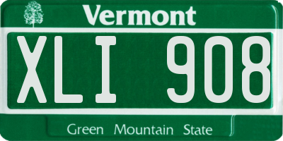 VT license plate XLI908