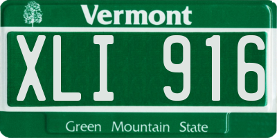 VT license plate XLI916
