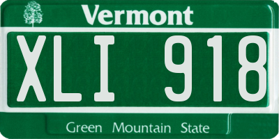 VT license plate XLI918
