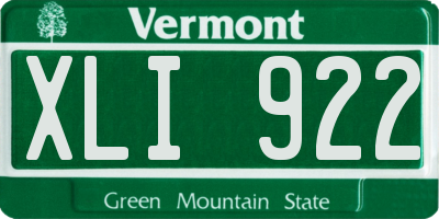 VT license plate XLI922