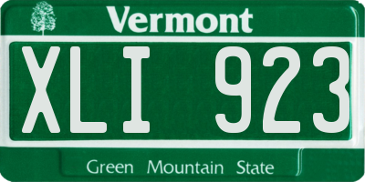 VT license plate XLI923