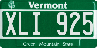 VT license plate XLI925
