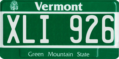 VT license plate XLI926