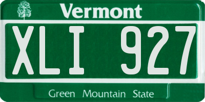 VT license plate XLI927