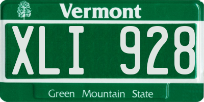 VT license plate XLI928