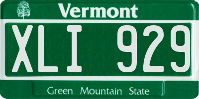 VT license plate XLI929