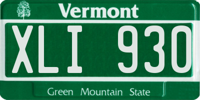 VT license plate XLI930
