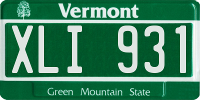 VT license plate XLI931