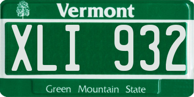 VT license plate XLI932