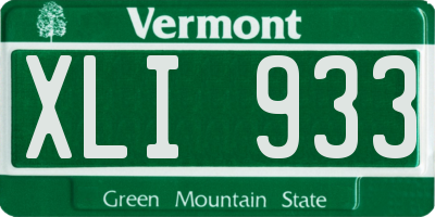 VT license plate XLI933