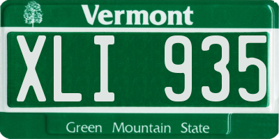 VT license plate XLI935