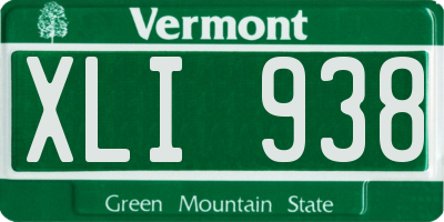 VT license plate XLI938