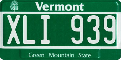 VT license plate XLI939