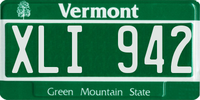 VT license plate XLI942