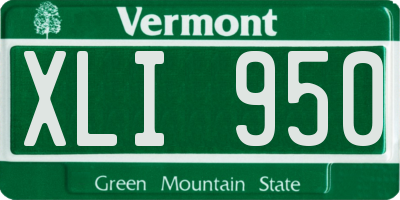 VT license plate XLI950