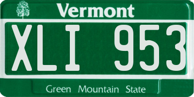 VT license plate XLI953