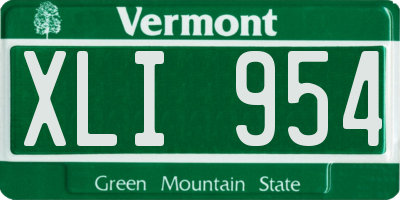 VT license plate XLI954