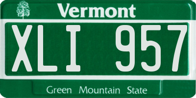 VT license plate XLI957