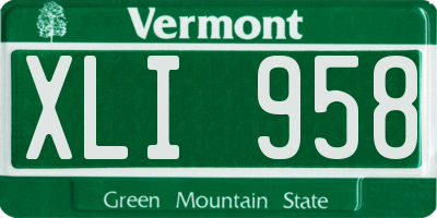 VT license plate XLI958