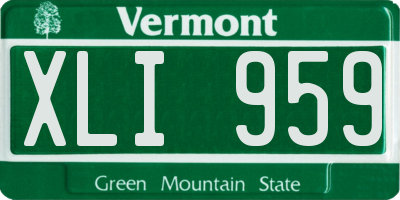 VT license plate XLI959