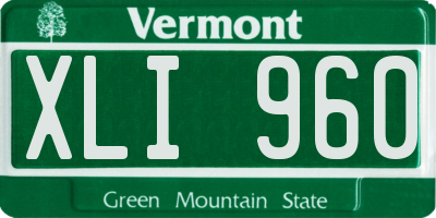 VT license plate XLI960