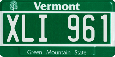 VT license plate XLI961