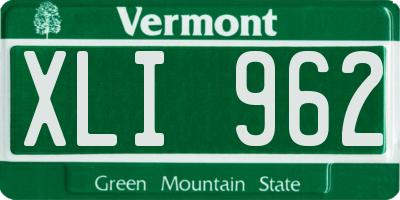 VT license plate XLI962