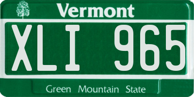 VT license plate XLI965