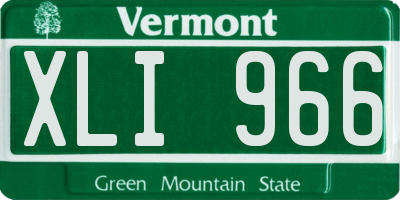 VT license plate XLI966