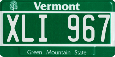 VT license plate XLI967